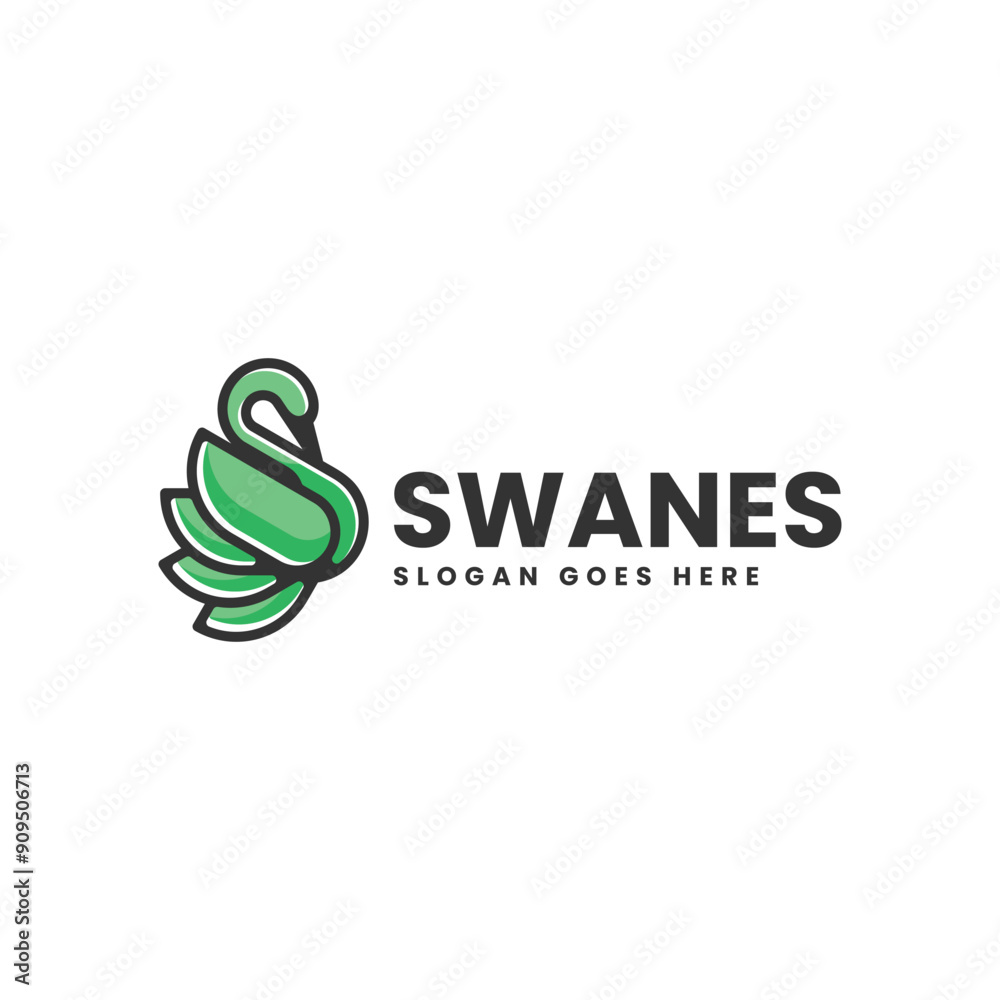 Vector Logo Illustration Swan Simple Mascot Style Vector Logo Illustration Swan Simple Mascot Style