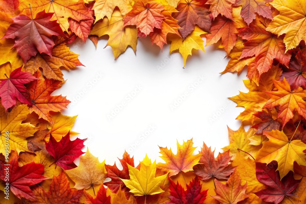 Vibrant autumn leaves in shades of orange, yellow, and red, arranged in a beautiful frame, isolated on a transparent background, perfect for seasonal designs. Vibrant autumn leaves in shades of orange, yellow, and red, arranged in a beautiful frame, isolated on a transparent background, perfect for seasonal designs.