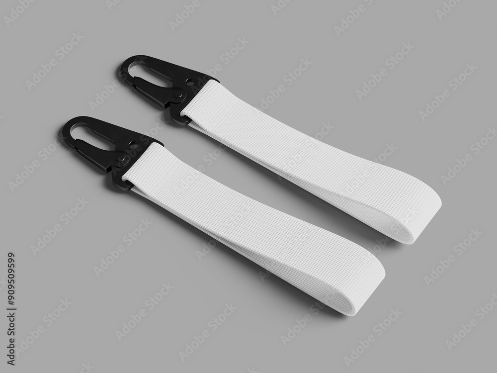 Φωτογραφία 3D Render Mockup of Two Flat Lay White Fabric Keyholders