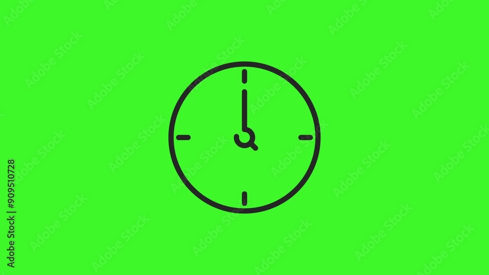 Black clock time icon animation video Black clock time icon animation video