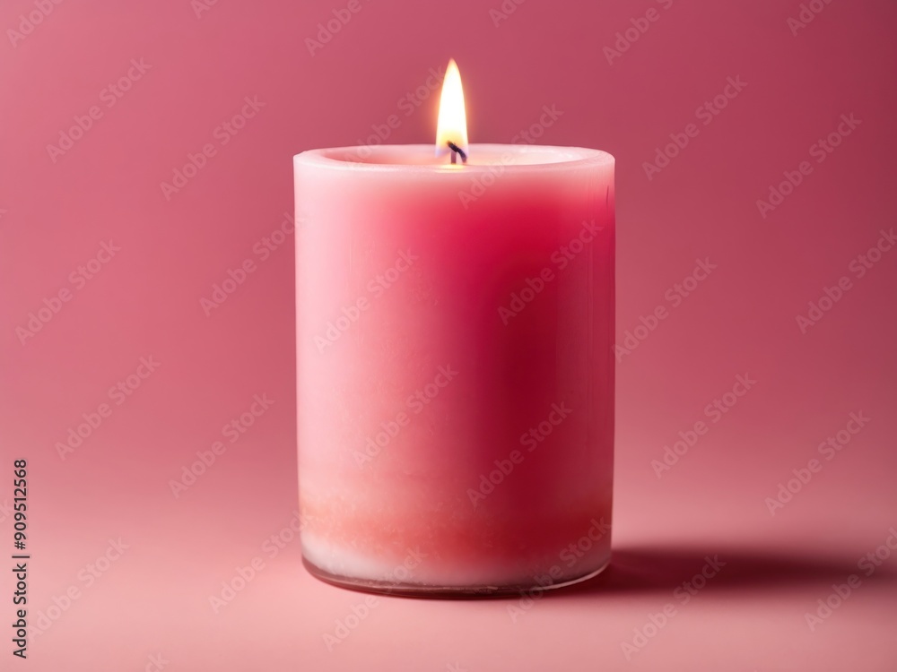 Mockup of a Pink Candle Placed on isolated pink background Mockup of a Pink Candle Placed on isolated pink background