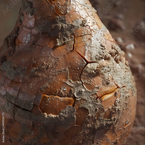 close-up view of rough tree bark, highlighting its rich, textured surface with patches of moss and lichen photo