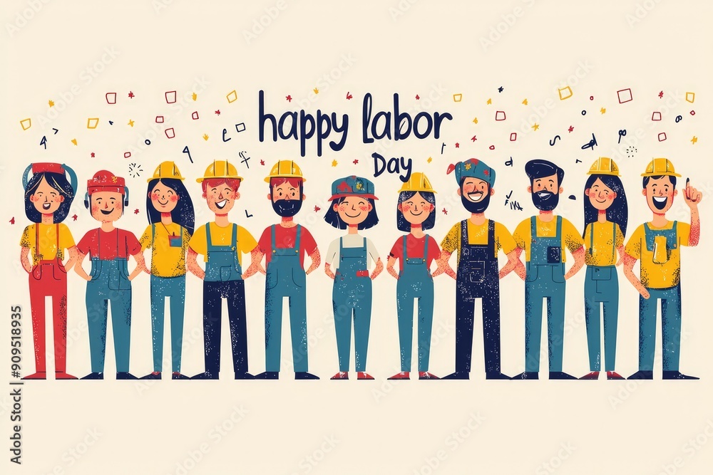 Fototapeta premium Flat design celebrating Happy Labor Day