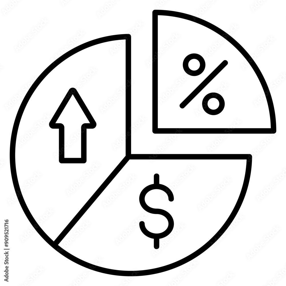 Obraz na plátně Profit Margin icon