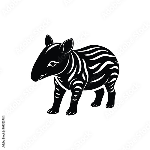 Tapir child silhouette
