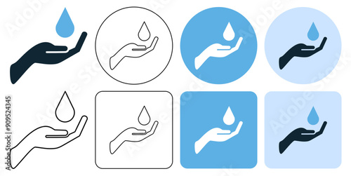 treatment wellness, water springs, liquid, soap or sanitizer, balance and harmony icon symbol ui and ux design, glyphs and stroke line icon