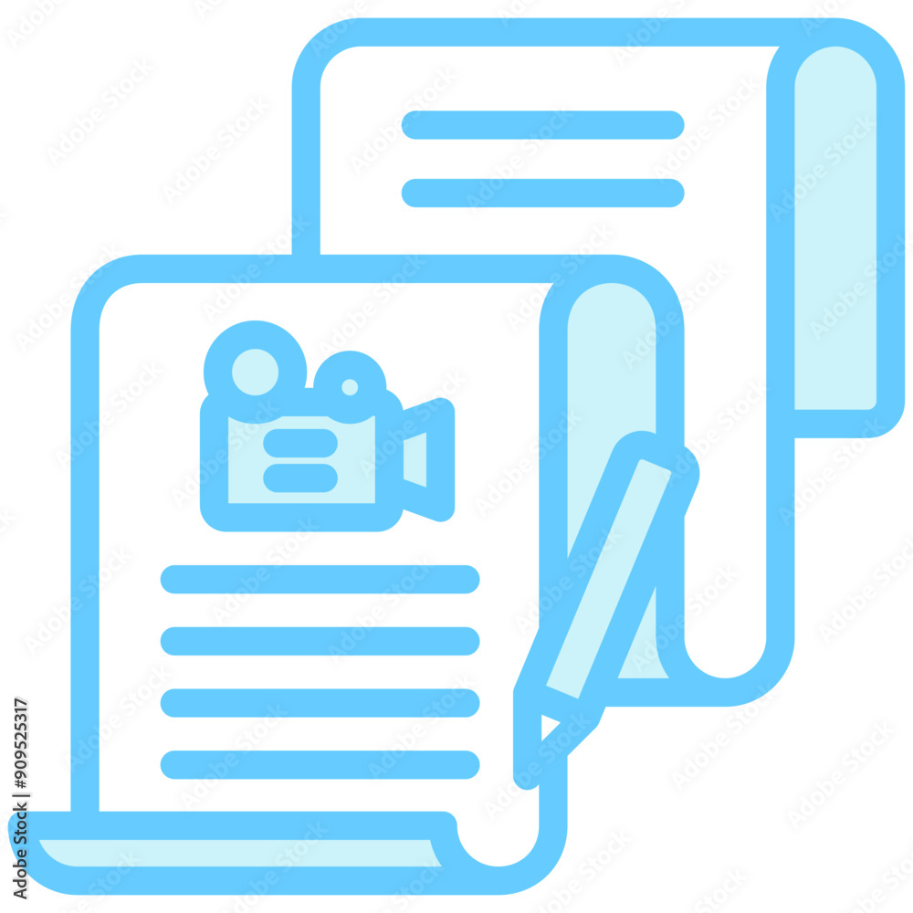 dual tone blue color icon, related to movie and cinema theme. Use for modern concept, UI or UX kit, web and app development. dual tone blue color icon, related to movie and cinema theme. Use for modern concept, UI or UX kit, web and app development.