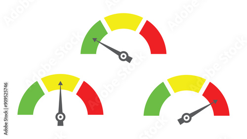 level meter set isolated on white background