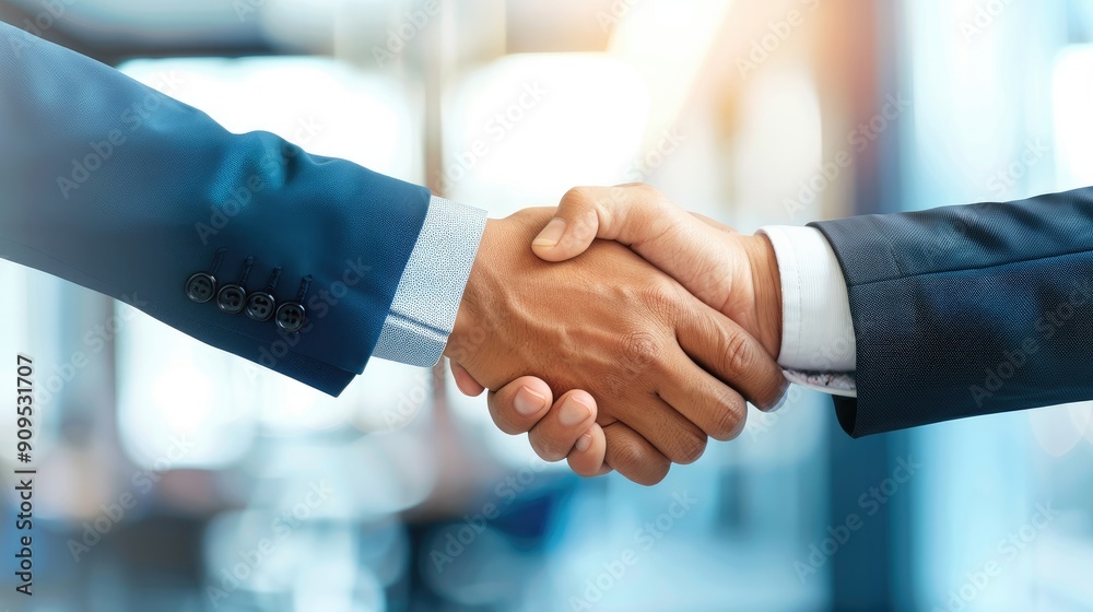 Close-up of a business handshake between two professionals in a corporate setting, symbolizing partnership and agreement... Close-up of a business handshake between two professionals in a corporate setting, symbolizing partnership and agreement...