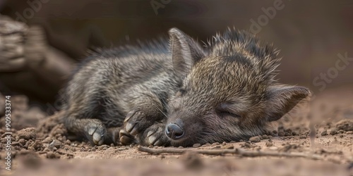 baby javelina sleeping