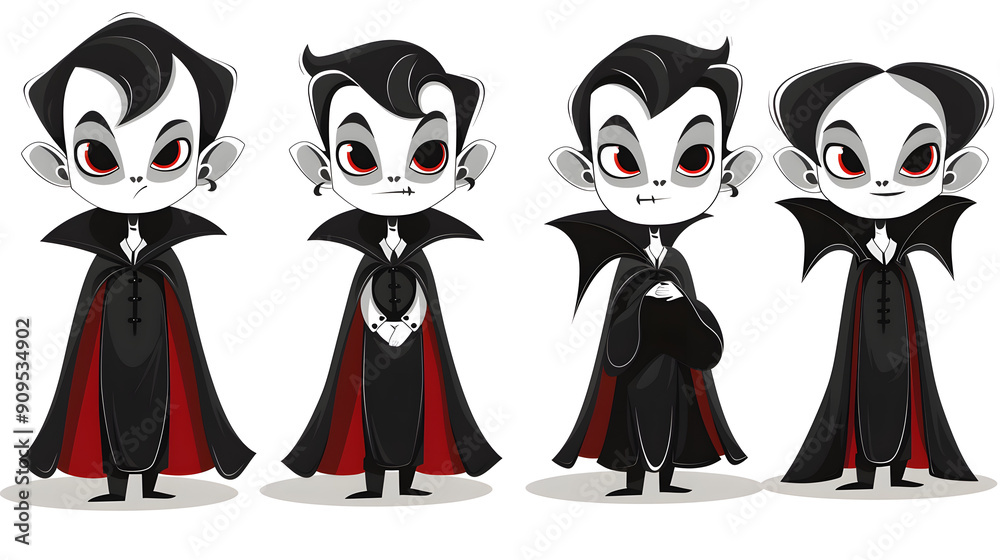 Vampires Classic Dracula-style cute cartoon versions Vampires Classic Dracula-style cute cartoon versions