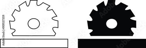 carpenter cutter outline icon in white and black colors. carpenter cutter flat vector icon from tools collection for web, mobile with transparent background.