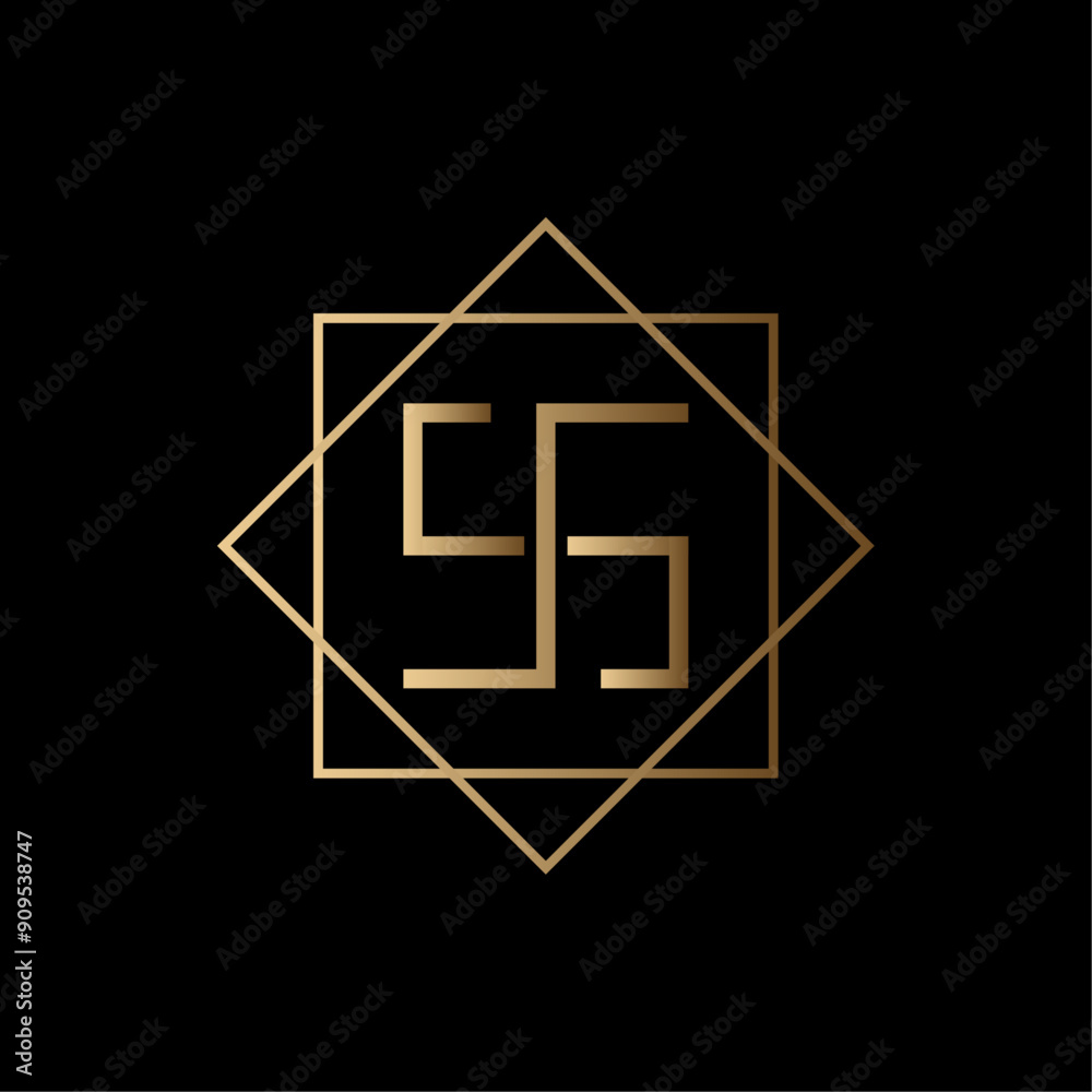 Geometric Luxury Initials SS Logo Vector Illustration Geometric Luxury Initials SS Logo Vector Illustration