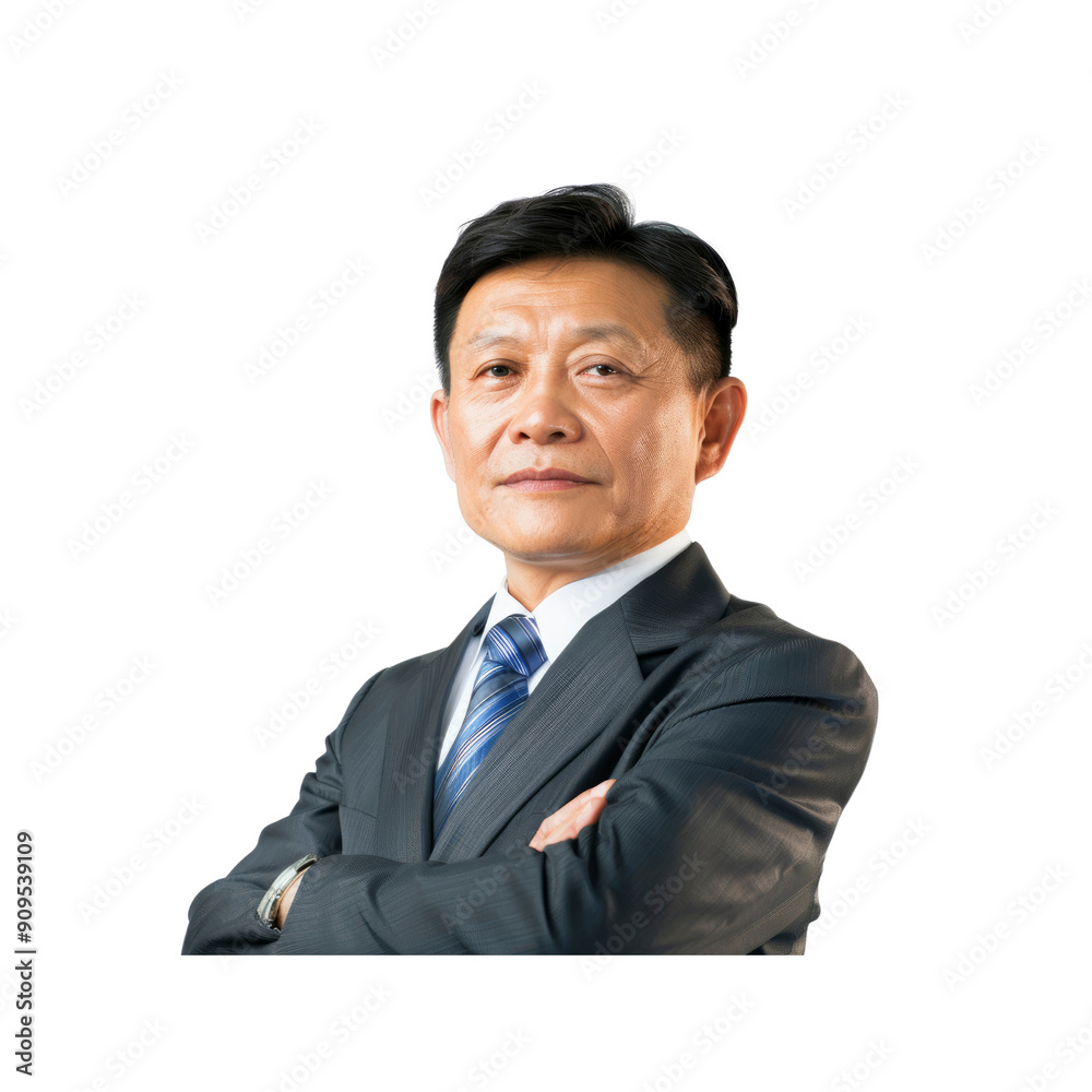 An Asian Businessman, Isolated On A White Background An Asian Businessman, Isolated On A White Background