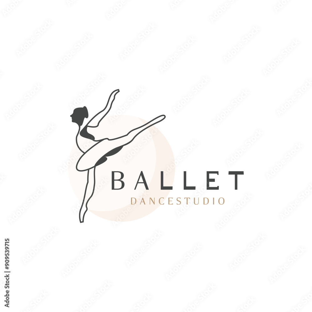 Ballet Dance studio logo design. Silhouette of a girl Dancing class abstract figure template Ballet Dance studio logo design. Silhouette of a girl Dancing class abstract figure template