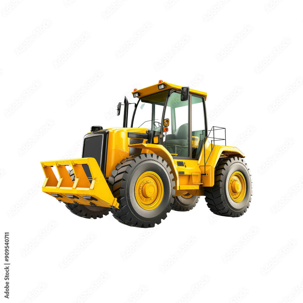 An Isolated Yellow Loader, On A White Background An Isolated Yellow Loader, On A White Background