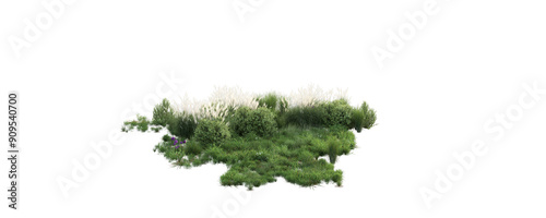 Trees, flowers, grass, low bushes rendered with edsmax vray 6 photo