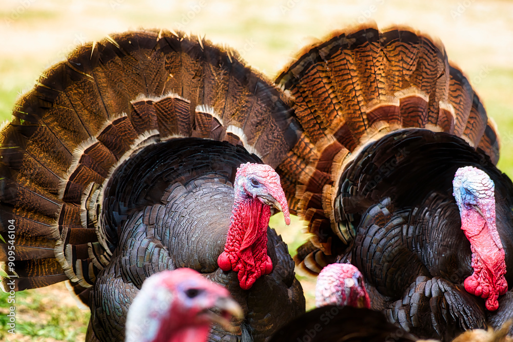 Fotografie Tom turkeys on a farm.