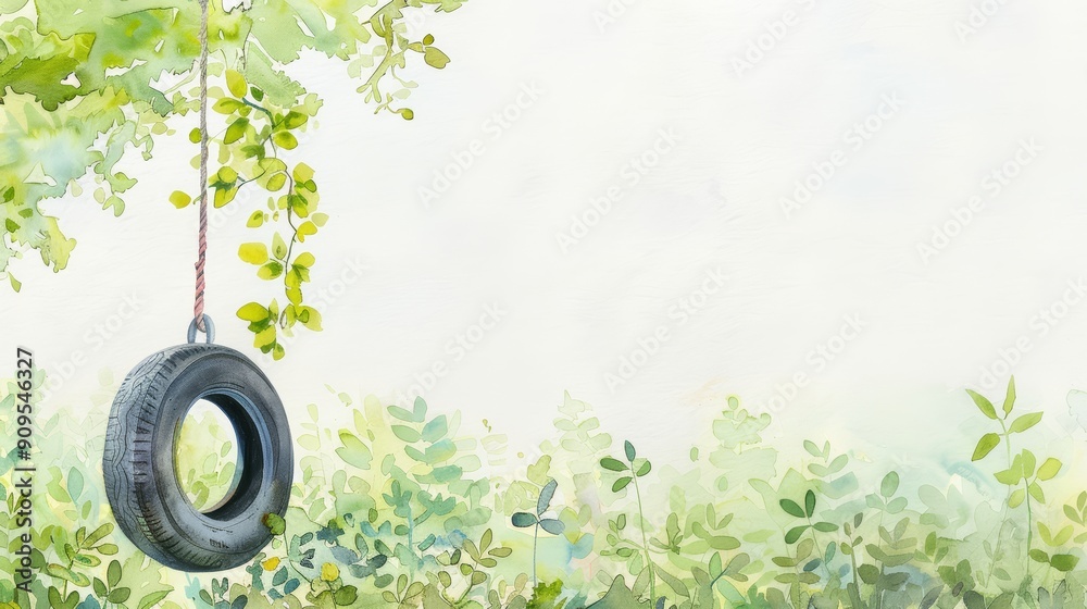 Upcycled tire swing for a playful garden feature, upcycling, outdoor fun Upcycled tire swing for a playful garden feature, upcycling, outdoor fun