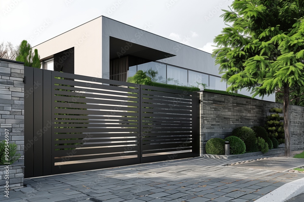 Modern Gate Sliding Gate Automation for Iron and Metal House Entrance, Gate, House, Modern, Iron, Sliding, Metal Modern Gate Sliding Gate Automation for Iron and Metal House Entrance, Gate, House, Modern, Iron, Sliding, Metal