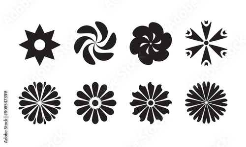 incredible flower icons vector. simple flower icons art