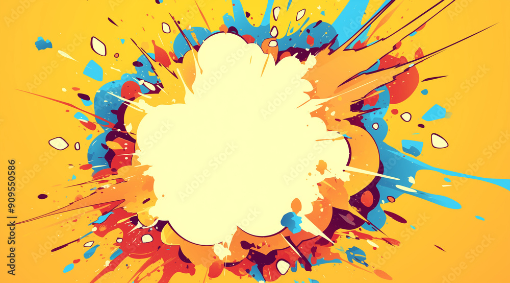 Dynamic Comic Book Art Style Explosion Pop Speech Bubble Background Illustration Dynamic Comic Book Art Style Explosion Pop Speech Bubble Background Illustration
