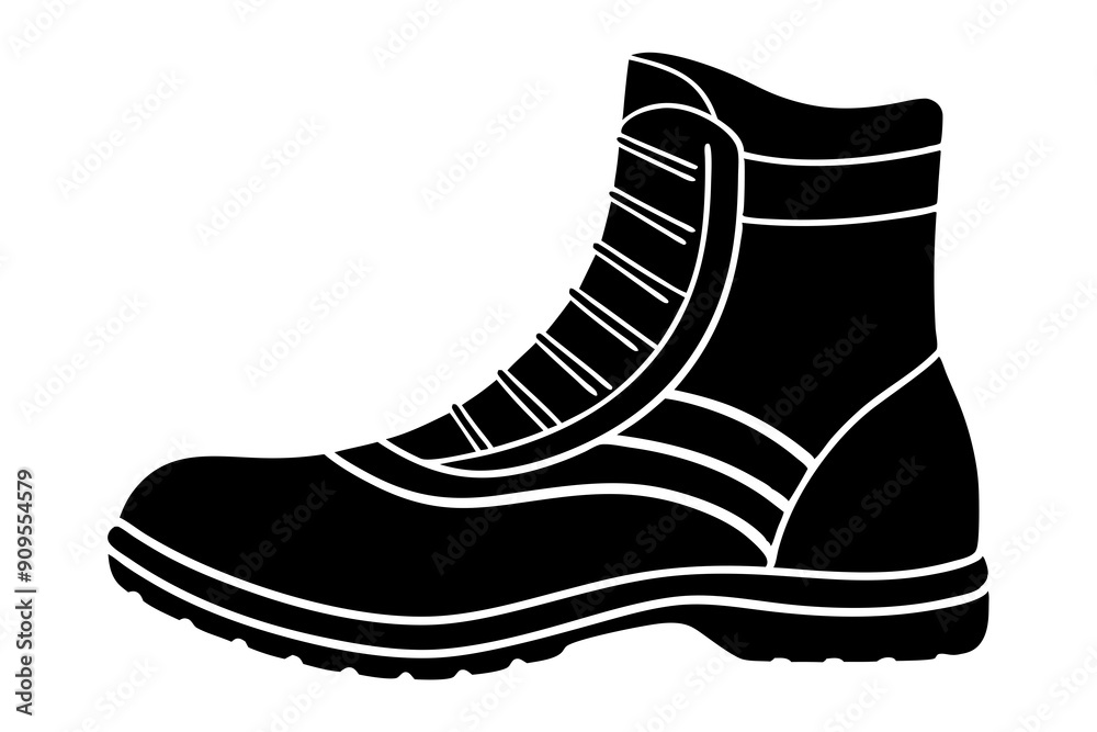 
Rubber Boots vector icon illustration. pair of black boots
