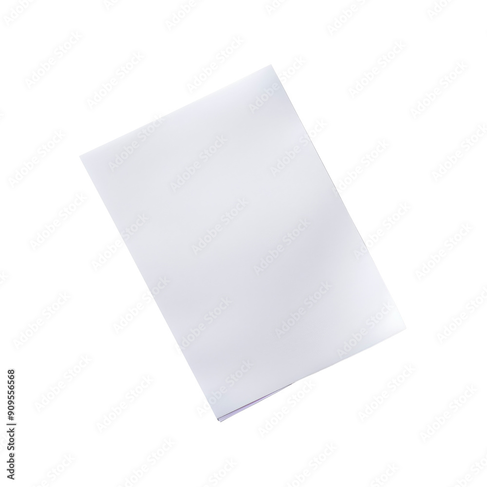 A White Paper Sheet, Isolated On A White Background A White Paper Sheet, Isolated On A White Background