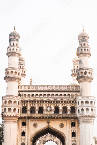 Charminar in Hyderabad, Telangana India. Charminar monument isolated.