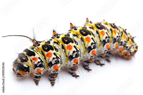 Caterpillar on isolated white background