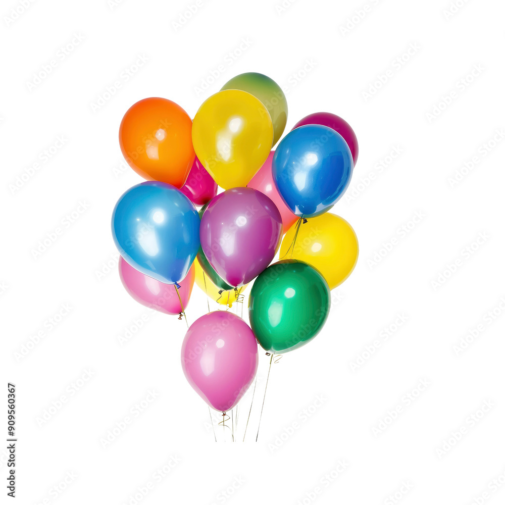 A Group Of Colorful Balloons Isolated On A White Background A Group Of Colorful Balloons Isolated On A White Background