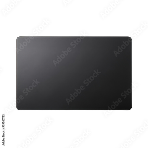 Blank black card front view isolated on transparent background