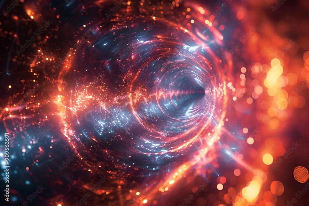 a red and blue light in space a red and blue light in space