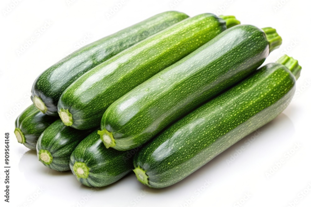 Fresh Green Zucchini Vegetables Isolated on White Background. Fresh Green Zucchini Vegetables Isolated on White Background.