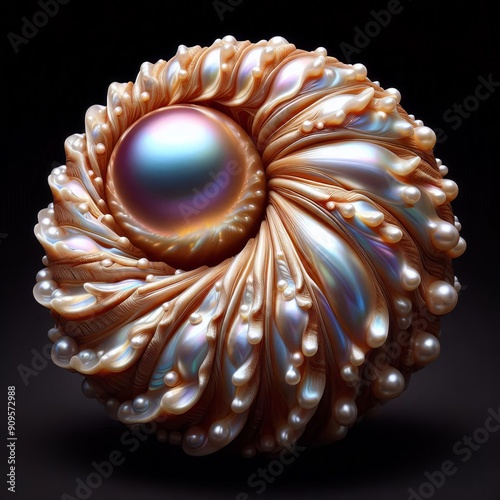 Pearl shell A lustrous iridescent shell with a pearly sheen ofte photo