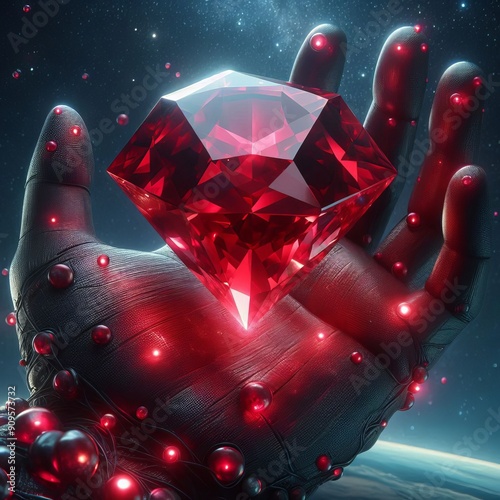 Red diamond the rarest and most valuable diamond with a pure red photo