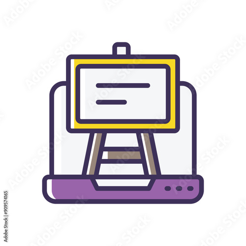 Digital whiteboard vector icon