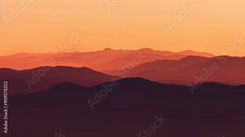 Silhouette of a mountain range at dusk.