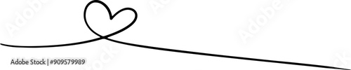 A digital illustration of a heart line, created with a hand-drawn aesthetic, perfect for designs requiring a touch of personal and emotional appeal.