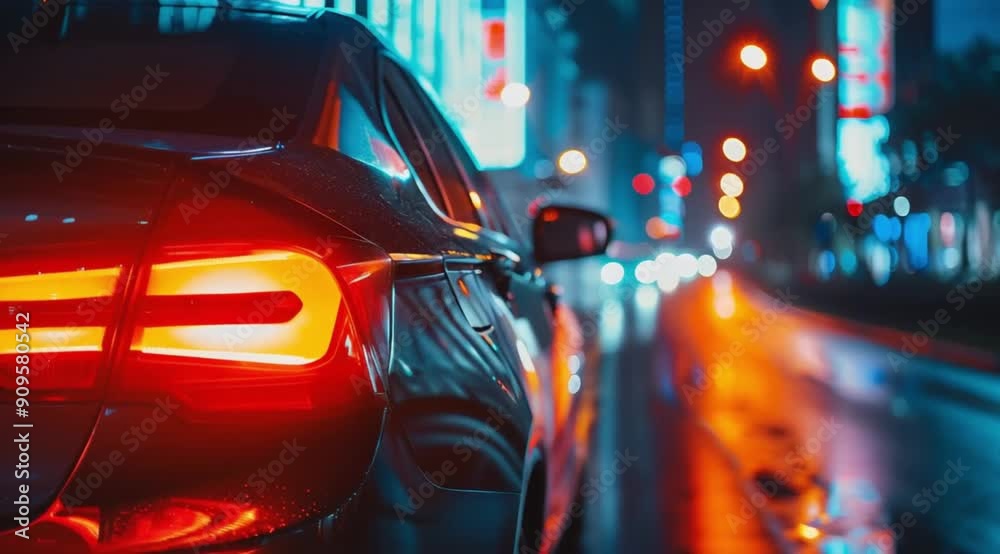 Scene of car with blurred background, Camera slow motion with different angles Scene of car with blurred background, Camera slow motion with different angles