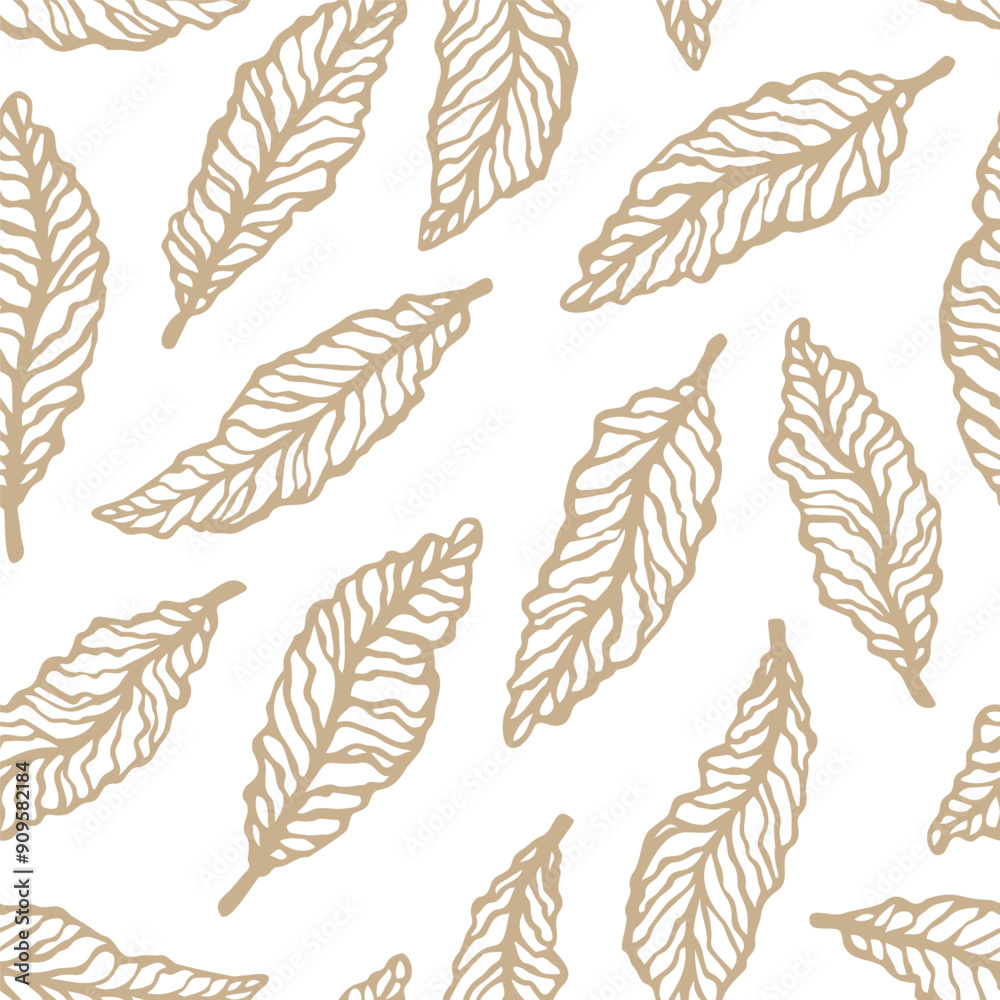 Vector seamless pattern with hand drawn leaves. Beautiful design for textile, wallpaper, wrapping paper and backgrounds. Vector seamless pattern with hand drawn leaves. Beautiful design for textile, wallpaper, wrapping paper and backgrounds.