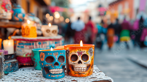 Day of the Dead Celebration in Mexico: A Vibrant and Traditional Night photo