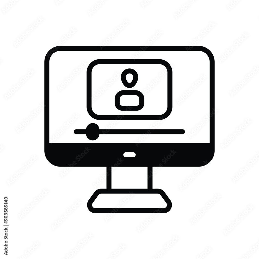Video lecture vector icon Video lecture vector icon