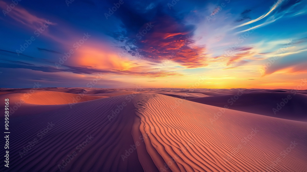 sunset over the desert