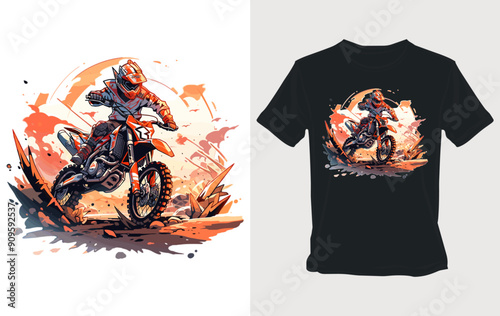 Motocross Rider T-Shirt Design