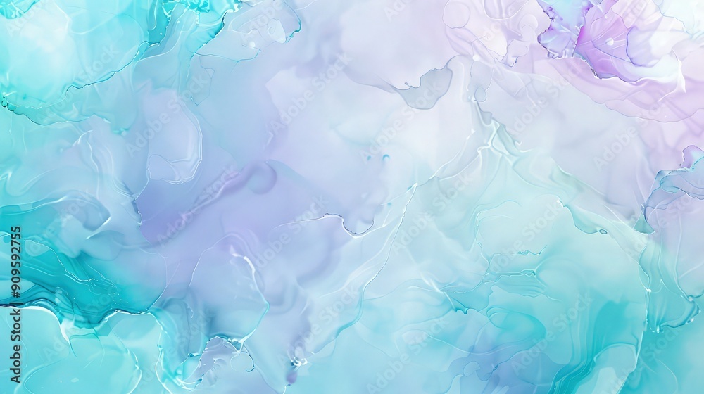 An alcohol ink background blending pastel turquoise and soft lilac, mimicking the ethereal quality of early morning skies. An alcohol ink background blending pastel turquoise and soft lilac, mimicking the ethereal quality of early morning skies.