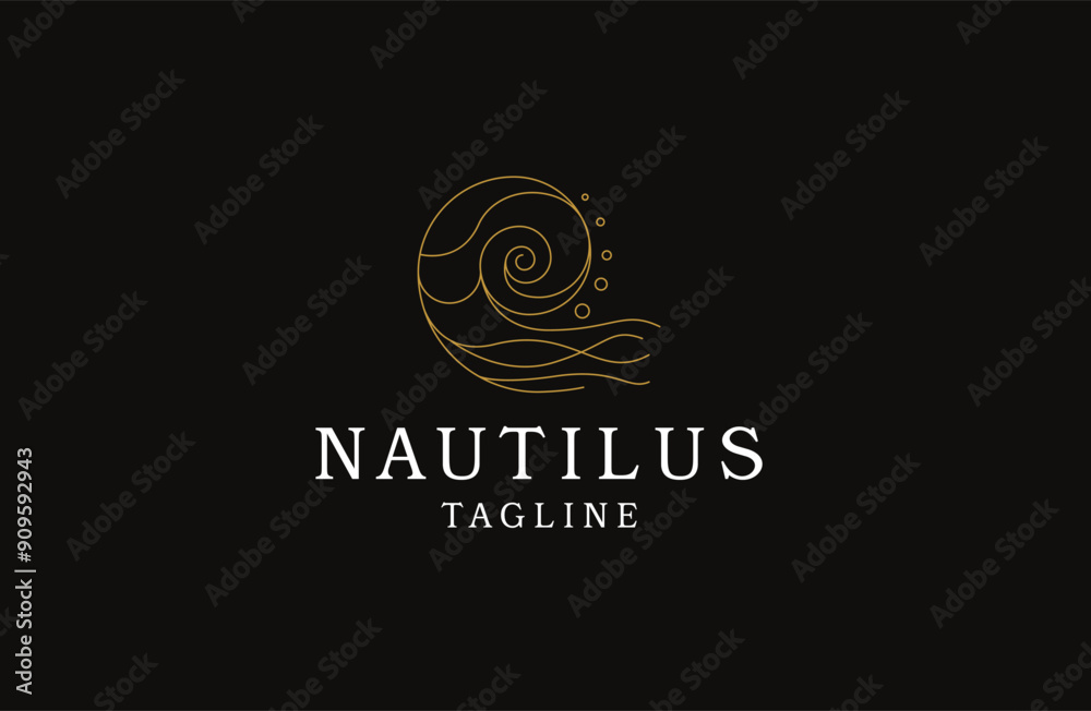 Nautilus shell spiral shape logo icon design template flat vector Nautilus shell spiral shape logo icon design template flat vector