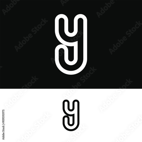 Creative abstract initial letter Y logo design. Premium Vector