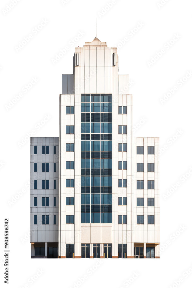 Modern White Office Building with Large Windows Modern White Office Building with Large Windows