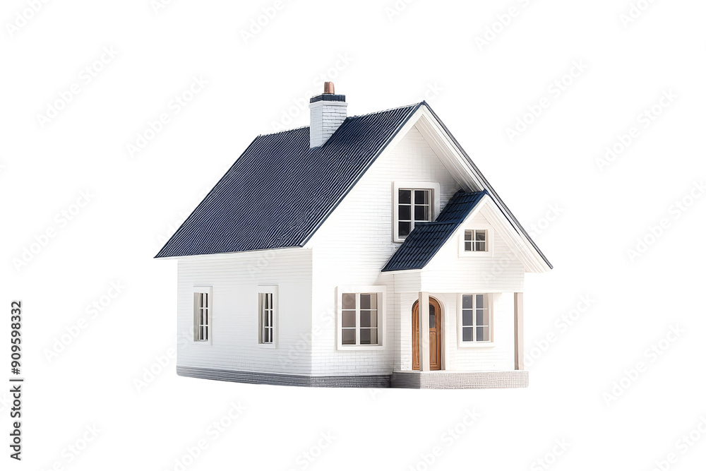 3D model of small house isolated on white, ideal for real estate or architecture illustration 3D model of small house isolated on white, ideal for real estate or architecture illustration